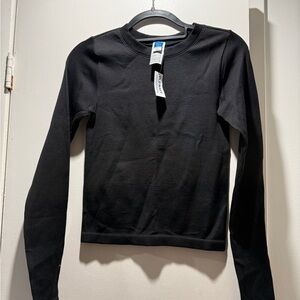 Old Navy Charcoal Ribbed Long Sleeve Top